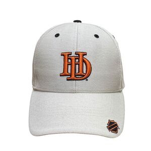 Harley-Davidson Embroidered Initial H-D Stretch Fit Strap Back Hat Beige (H12)